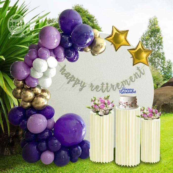 decorations Purple Balloons Happy Retirement Decoration